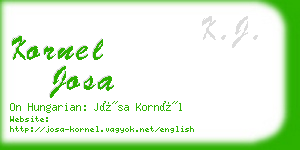 kornel josa business card